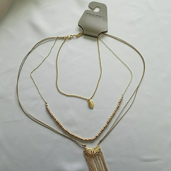 Jewelry Nwt Beautiful 3 Tiered Gold Necklace Poshmark